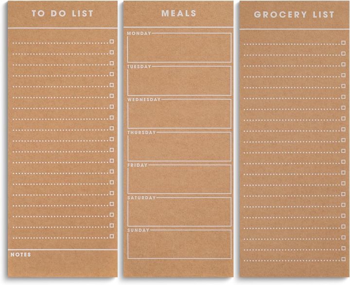 Vintage Kraft Magnetic Pads, 3 Pack