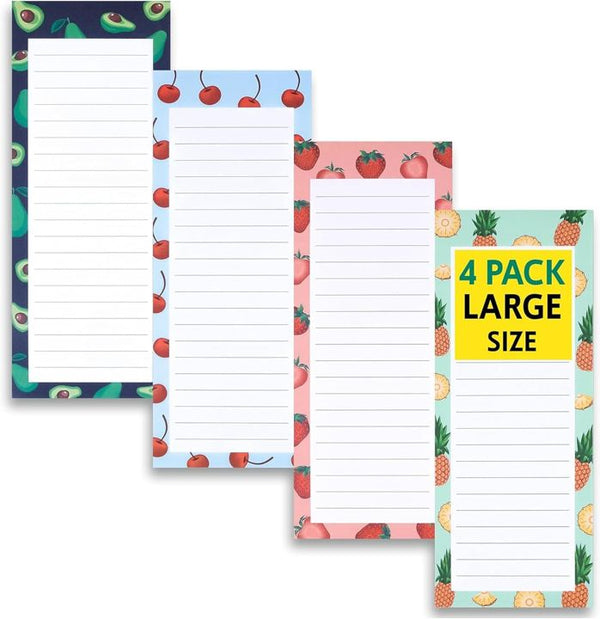 Large Fruit Magnetic Notepads, 4 Pack (Design A)