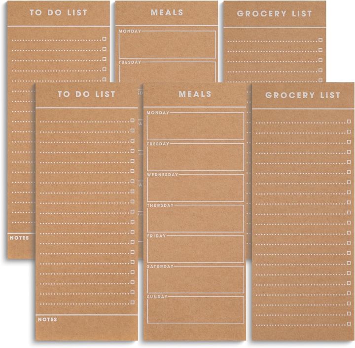 Vintage Kraft Magnetic Pads, 6 Pack
